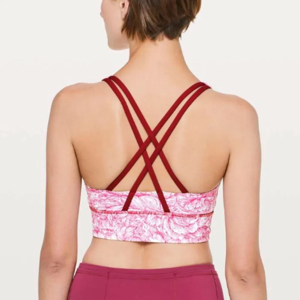 lululemon | Floral Bloom White Star Ruby Energy Bra *Long Line